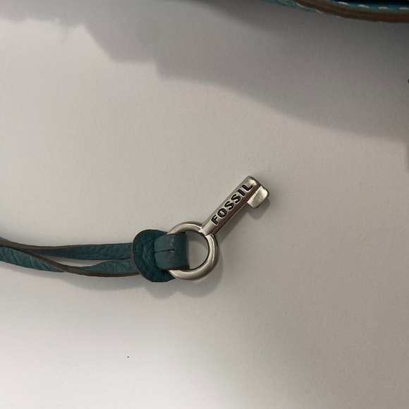 Teal Blue Leather Bag | Fossil - Picture 7 of 9
